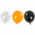 Balloons, D: 23-26 cm, 10 pcs, white, orange, black [HOB-591470]