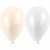 Balloons, D: 23 cm, 10 pcs, white, mother-of-pearl [HOB-59148]