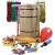 Carnival Barrel with Accessories, H: 54 cm, 1 set, beech [HOB-59207]