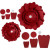 Paper Flowers, D: 15+25 cm, 230 g, 2 pcs, red [HOB-599903]