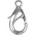Lobster Claw Clasps, L: 12 mm, 5 pcs, silver-plated [HOB-600160]