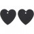 Heart, size 16x17 mm, hole size 1 mm, 4 pcs, black [HOB-60585]