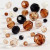 Faceted Bead Mix, size 4-12 mm, hole size 1-2.5 mm, 50 g, golden harmony [HOB-618801]