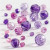 Faceted Bead Mix, size 4-12 mm, hole size 1-2.5 mm, 45 g, purple harmony [HOB-618831]
