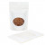 Stand Up Pouches White Kraft Compostable 10.2x6x15.2cm with oval Window | 57 grams (100 pieces) [ZBGEO2W]