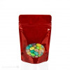 Red Oval Window Zipper Pouch Bags 13 x 7.9 x 20.6cm (650ml) (100 Pieces) [ZBGO3R]