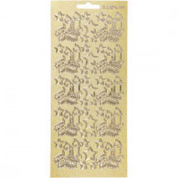 Stickers, sheet 10x23 cm, 1 sheet, gold [HOB-170015]