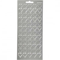 Stickers, sheet 10x23 cm, 1 sheet, silver [HOB-170020]
