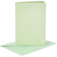 Cards and Envelopes, card size 10.5x15 cm, envelope size 11.5x16.5 cm, 4 sets, light green [HOB-23033]