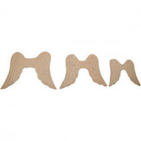 Embossed wings, W: 11+14+16 cm, H: 12+14+16 cm, 15 pcs [HOB-26510]
