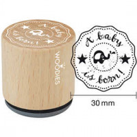 Wooden Stamp, D: 30 mm, H: 35 mm, 1 pc [HOB-32386]