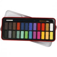 Watercolor Paint Set, size 12x30 mm, 24 colours, asstd colours [HOB-34237]