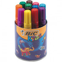 Decoralo Jumbo Markers, line width: 4 mm, 12 pcs, asstd colours [HOB-37594]