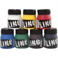 Block Printing Ink, 7x250 ml, asstd. colours [HOB-38219]