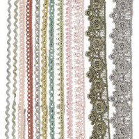 Lace Borders, W: 10-25 mm, 12x3 m, asstd colours [HOB-41090]