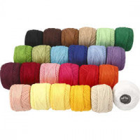 Mercerized Cotton Yarn, 24x20 g, asstd colours [HOB-42125]