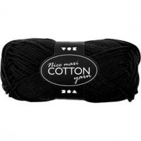 Cotton Yarn, L: 80-85 m, maxi, 50 g, black [HOB-421319]