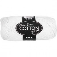 Cotton Yarn, L: 170 m, 8/4, 50 g, white [HOB-431020]