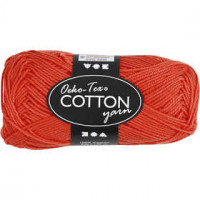 Cotton Yarn, L: 170 m, 8/4, 50 g, red [HOB-431080]
