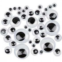 Googly Eyes, D: 4-20 mm, 1100 mixed [HOB-50116]