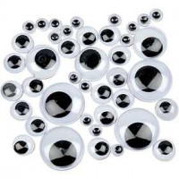 Googly Eyes, D: 4-20 mm, 1100 mixed [HOB-50122]