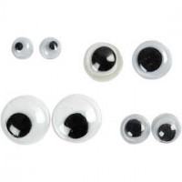 Googly Eyes, D: 4+6+8+10 mm, 40 mixed [HOB-50138]