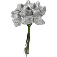 Star, D: 25 mm, 12 pcs, silver [HOB-504431]