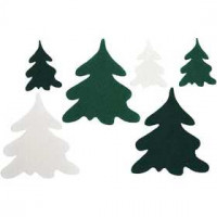 Christmas Trees, H: 4+7 cm, thickness 1.5 mm, 240 pcs [HOB-504681]