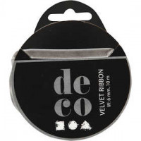 Velvet Ribbon, W: 6 mm, 10 m, light grey [HOB-51305]