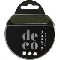 Velvet Ribbon, W: 15 mm, 4 m, dark green [HOB-51312]
