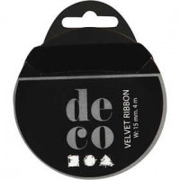 Velvet Ribbon, W: 15 mm, 4 m, black [HOB-51314]