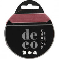 Velvet Ribbon, W: 15 mm, 4 m, dark rose [HOB-51317]