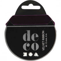 Velvet Ribbon, W: 15 mm, 4 m, dark lilac [HOB-51318]