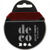 Velvet Ribbon, W: 15 mm, 4 m, red [HOB-51319]