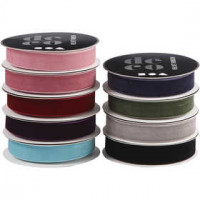 Velvet Ribbon, W: 15 mm, 9x4 m, asstd colours [HOB-51320]