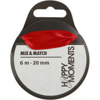 Satin Ribbon, W: 20 mm, 6 m, red [HOB-513721]