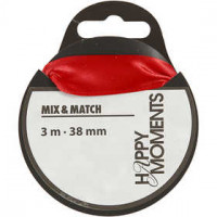 Satin Ribbon, W: 38 mm, 3 m, red [HOB-513730]