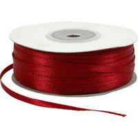 Satin Ribbon, W: 3 mm, 100 m, claret [HOB-51374]