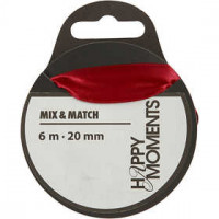 Satin Ribbon, W: 20 mm, 6 m, claret [HOB-513761]