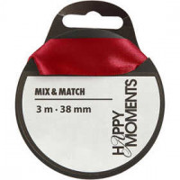 Satin Ribbon, W: 38 mm, 3 m, claret [HOB-513770]