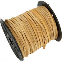 Suede cord, W: 3 mm, 46 m, natural [HOB-51517]
