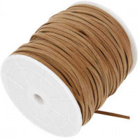 Faux suede cord, 3 mm, 100 m, light brown [HOB-51521]