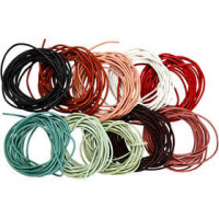 Leather Cord Assortment, thickness 2 mm, 10x3 m, asstd colours [HOB-51529]