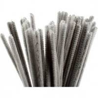 Pipe Cleaners, thickness 6 mm, L: 30 cm, 50 pcs, grey [HOB-51617]