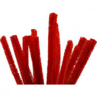 Pipe Cleaners, thickness 15 mm, L: 30 cm, 15 pcs, red [HOB-51623]