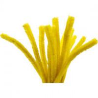 Pipe Cleaners, thickness 15 mm, L: 30 cm, 15 pcs, yellow [HOB-51626]