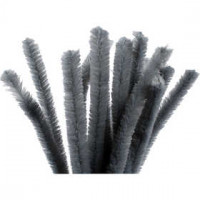 Pipe Cleaners, thickness 15 mm, L: 30 cm, 15 pcs, grey [HOB-51627]
