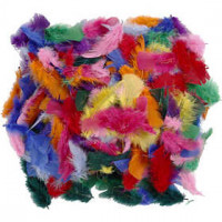 Feathers, size 7-8 cm, 50 g, asstd colours [HOB-51661]
