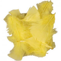 Feathers, size 7-8 cm, 500 g, yellow [HOB-51664]