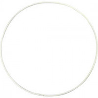 Metal Wire Ring, D: 20 cm, thickness 3 mm, 5 pcs, white [HOB-52412]